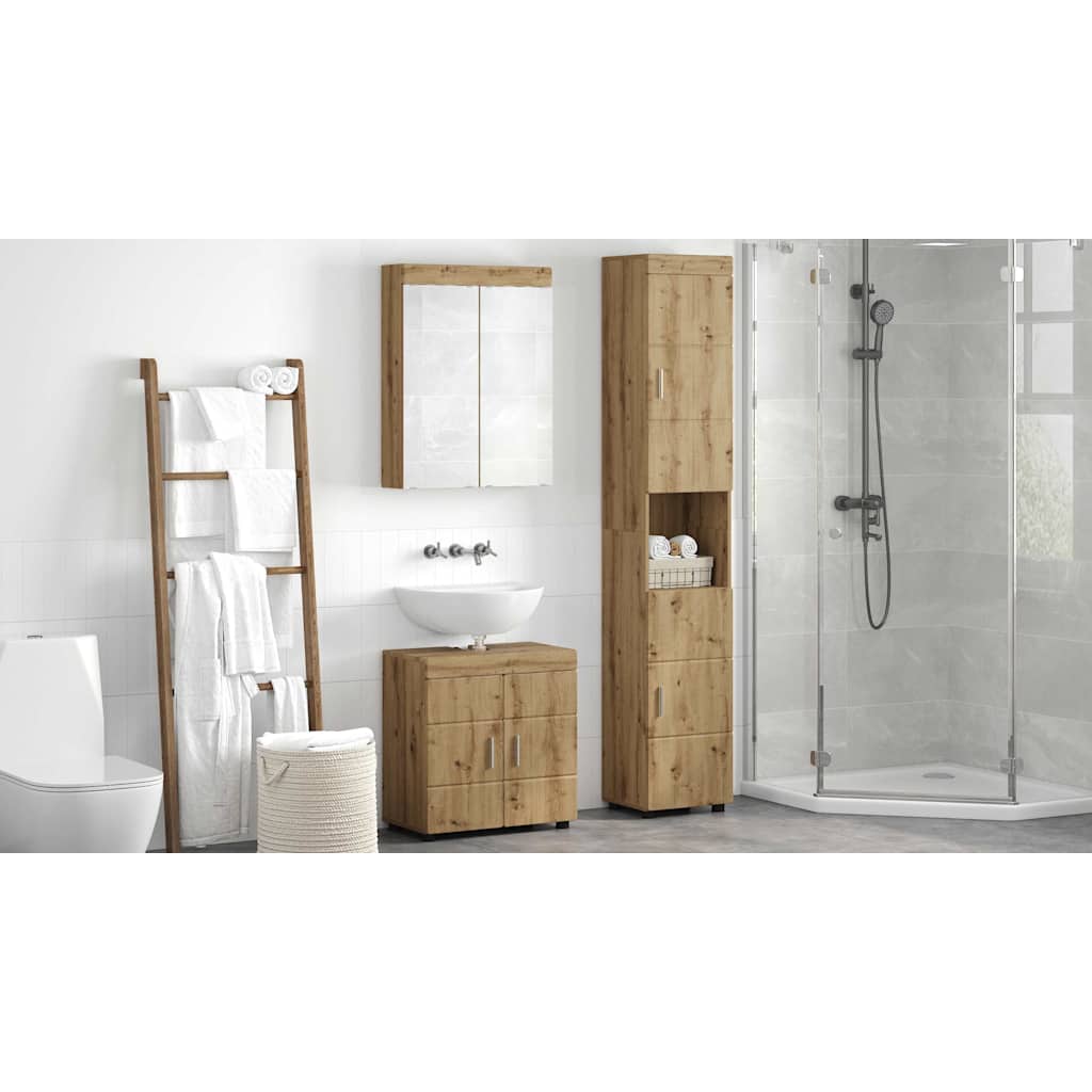 Badezimmermöbel-Set TULUM 3 pcs Artisan-Eiche 60 x 34 x 63 cm