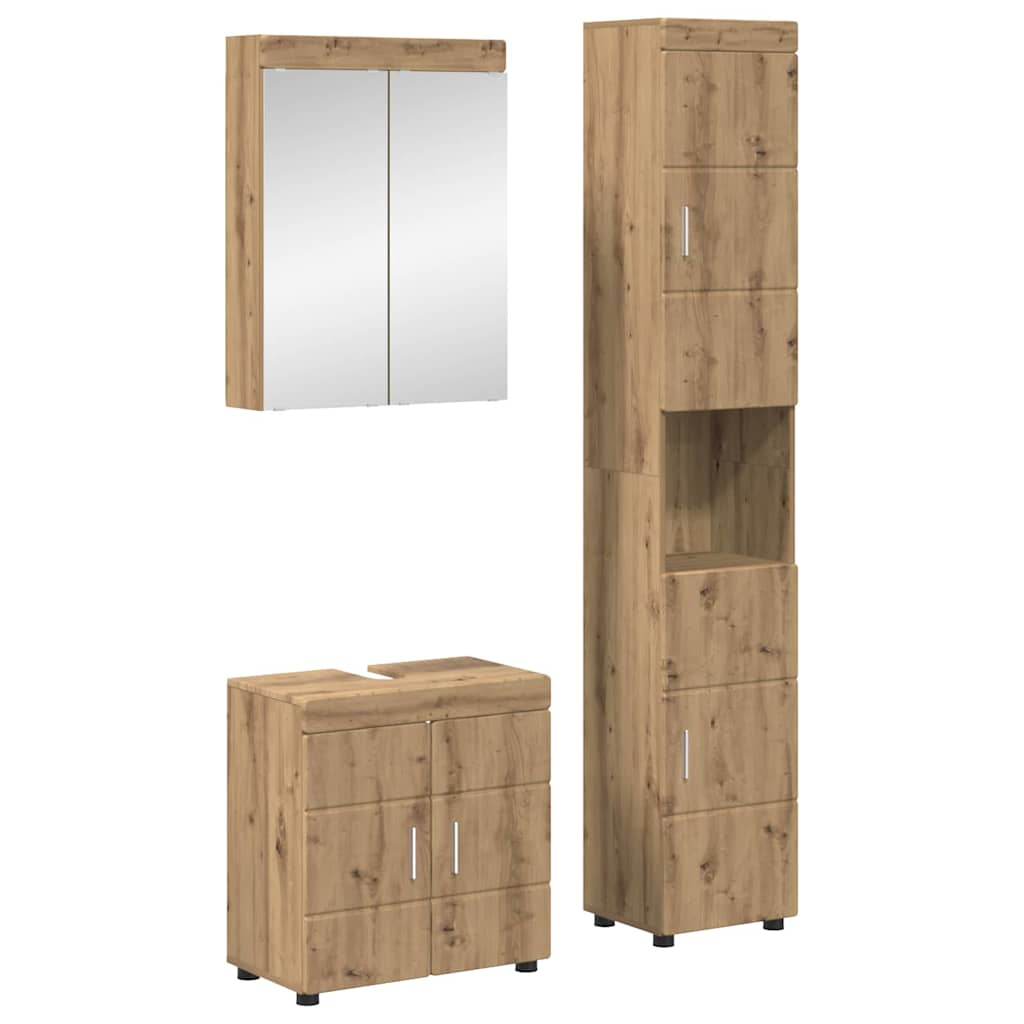Badezimmermöbel-Set TULUM 3 pcs Artisan-Eiche 60 x 34 x 63 cm