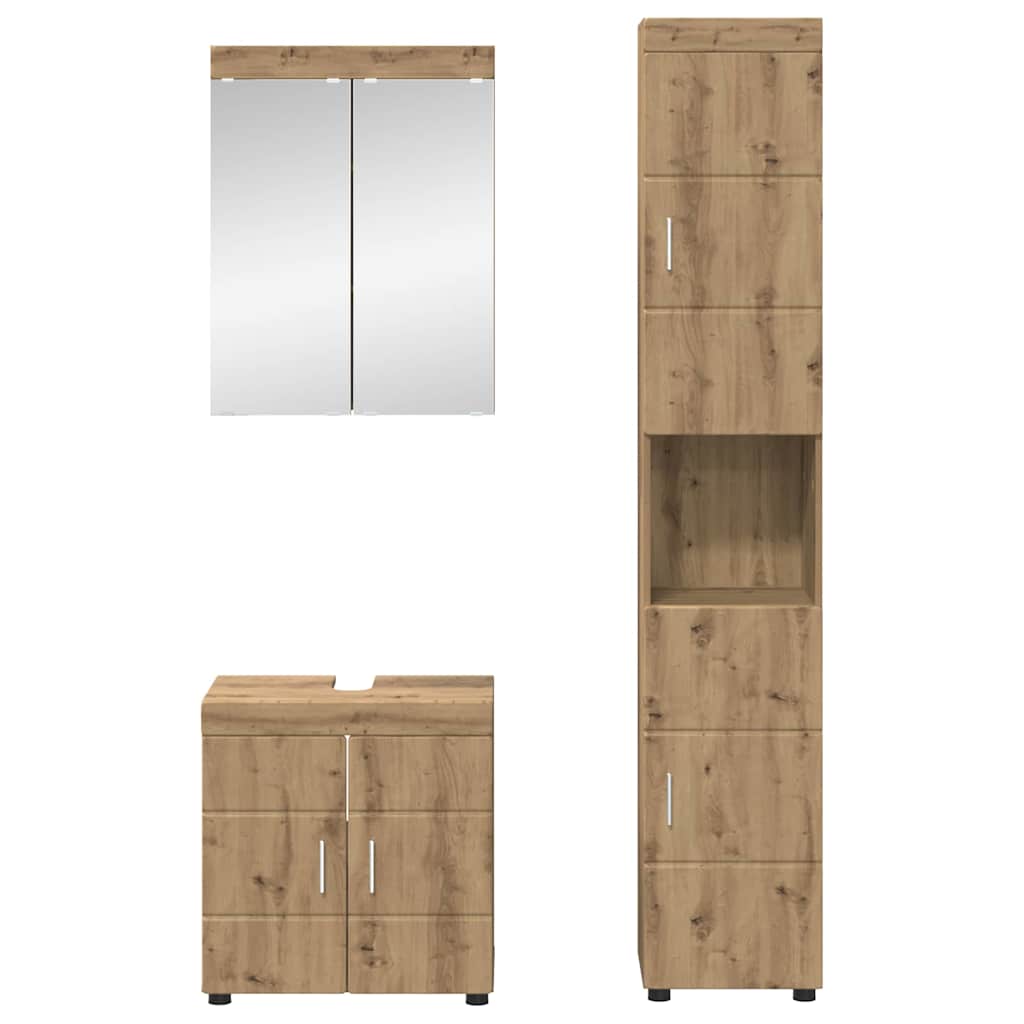 Badezimmermöbel-Set TULUM 3 pcs Artisan-Eiche 60 x 34 x 63 cm