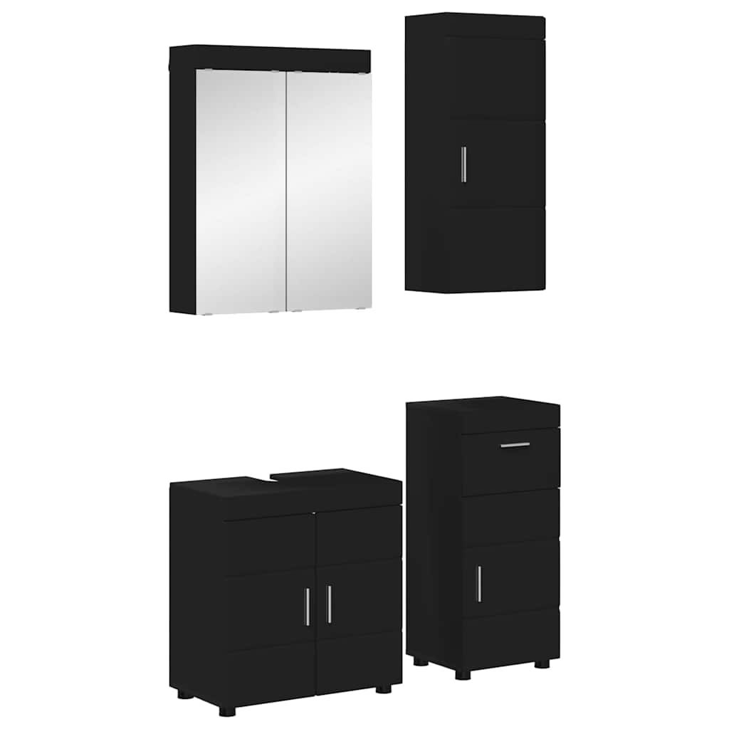 Badezimmermöbel-Set TULUM 4 pcs Schwarz 60 x 34 x 63 cm