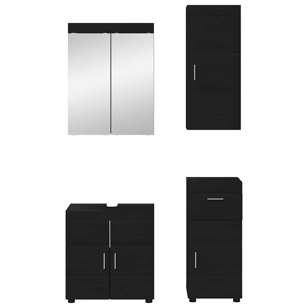 Badezimmermöbel-Set TULUM 4 pcs Schwarz 60 x 34 x 63 cm