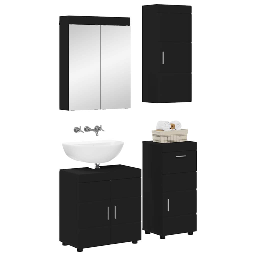 Badezimmermöbel-Set TULUM 4 pcs Schwarz 60 x 34 x 63 cm