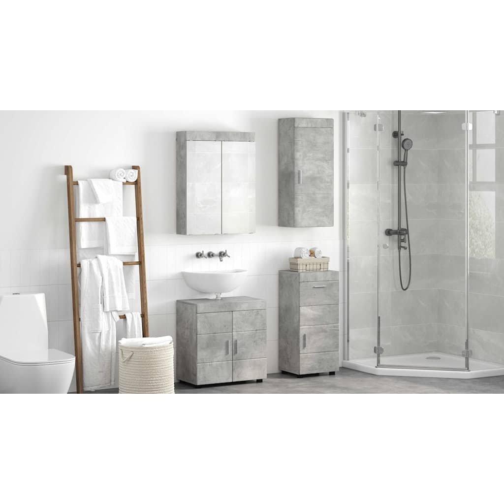 Badezimmermöbel-Set TULUM 4 pcs Beton Grau 60 x 34 x 63 cm
