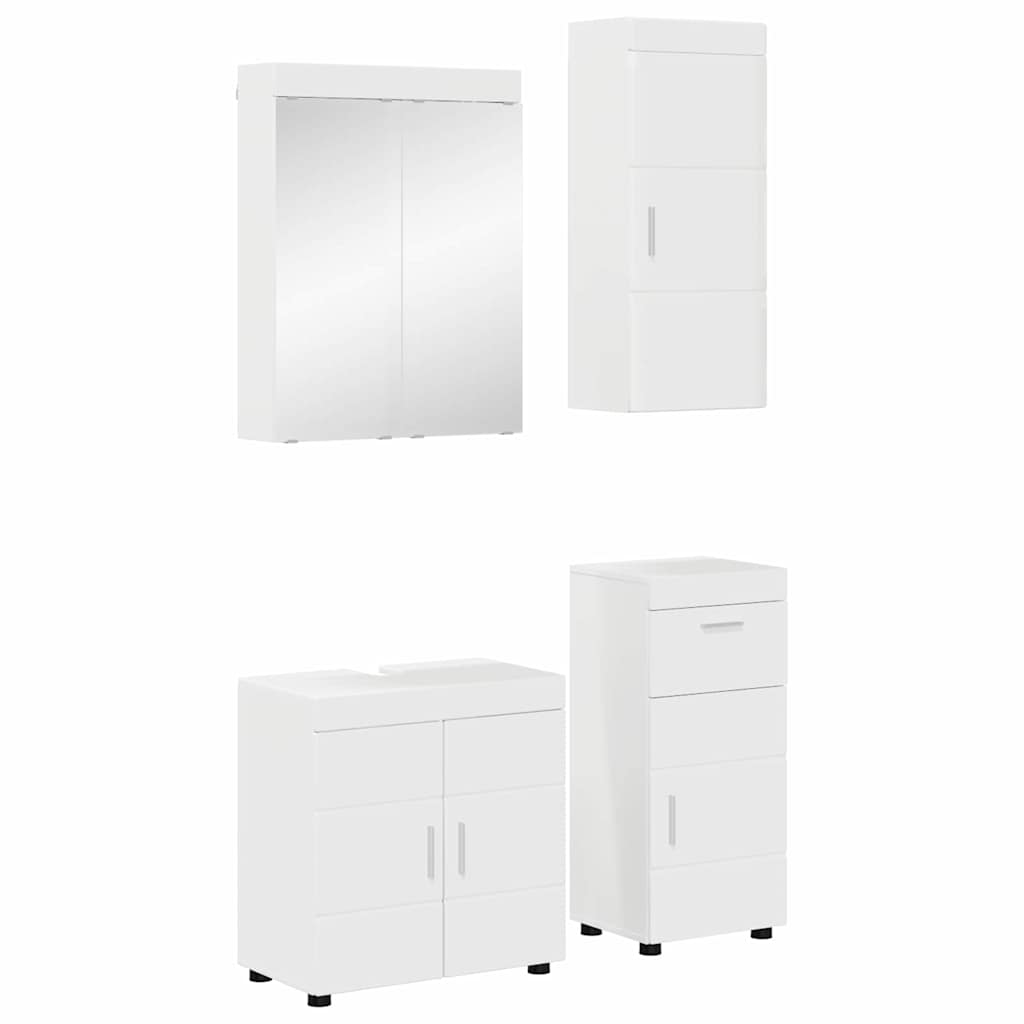 Badezimmermöbel-Set TULUM 4 pcs Hochglanz Weiß 60 x 34 x 63 cm