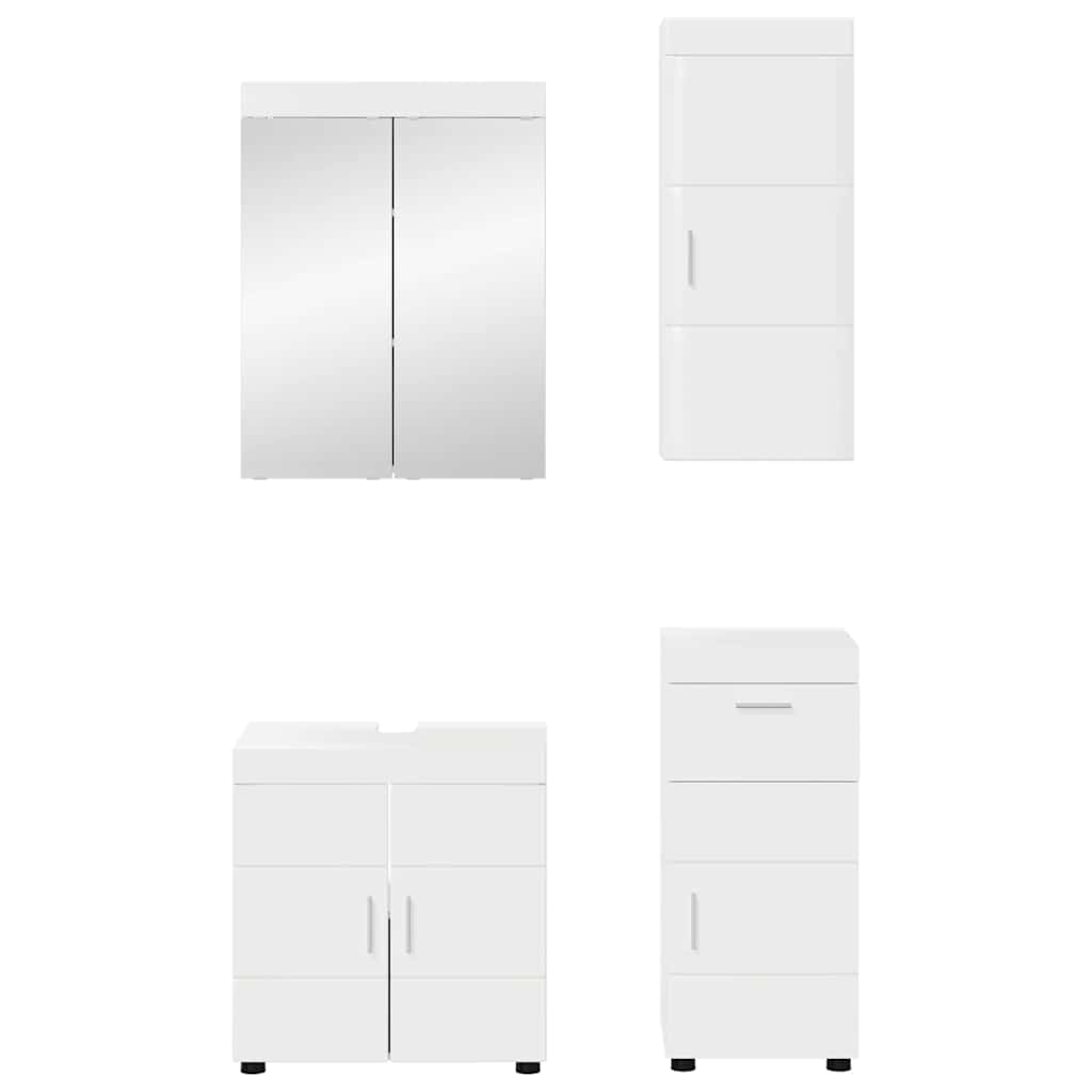 Badezimmermöbel-Set TULUM 4 pcs Hochglanz Weiß 60 x 34 x 63 cm