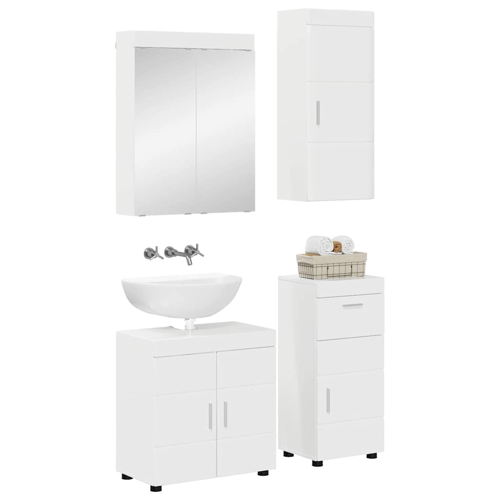 Badezimmermöbel-Set TULUM 4 pcs Hochglanz Weiß 60 x 34 x 63 cm