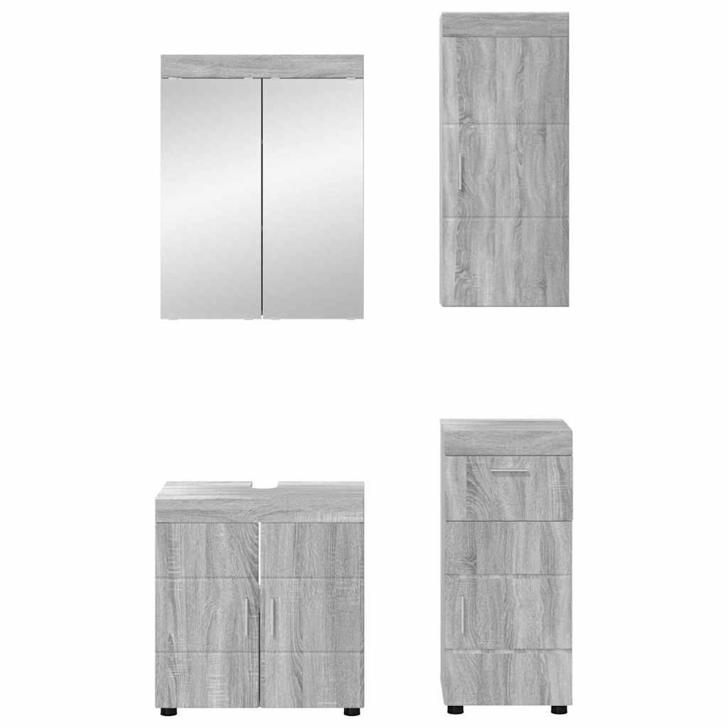 Badezimmermöbel-Set TULUM 4 pcs Graues Sonoma 60 x 34 x 63 cm