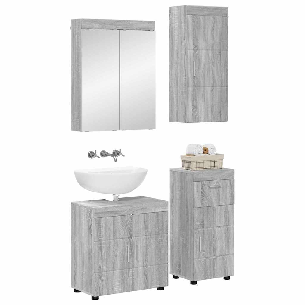Badezimmermöbel-Set TULUM 4 pcs Graues Sonoma 60 x 34 x 63 cm