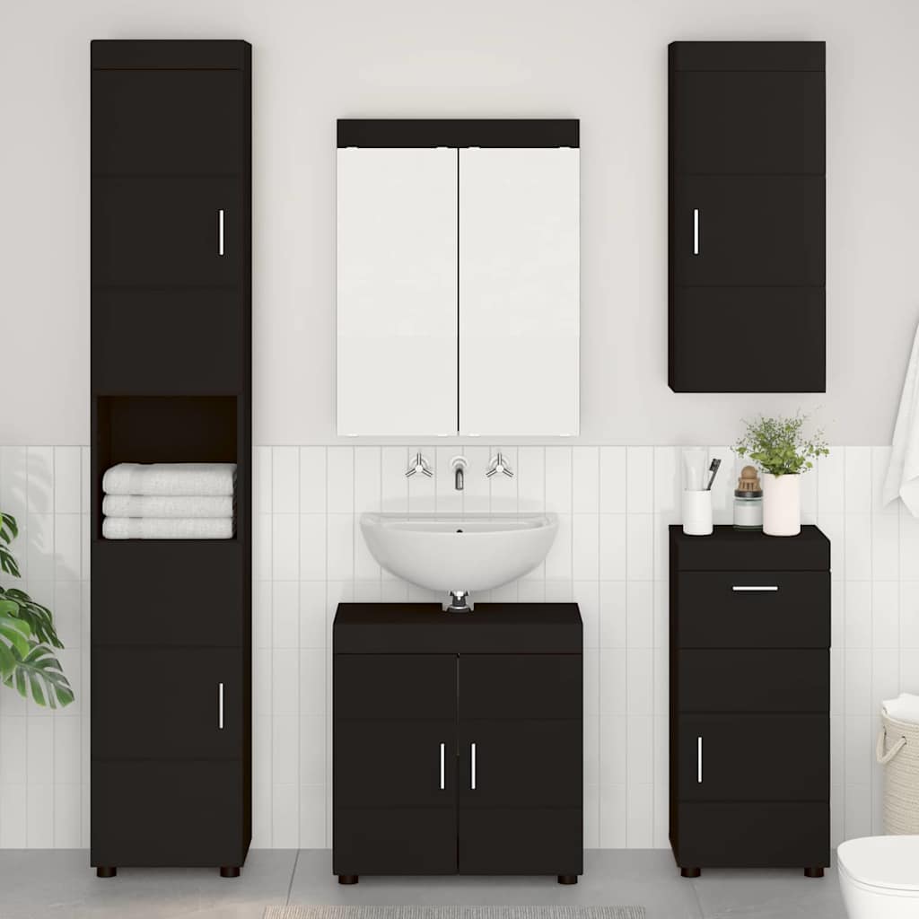 Badezimmermöbel-Set TULUM 5 pcs Schwarz 60 x 34 x 63 cm