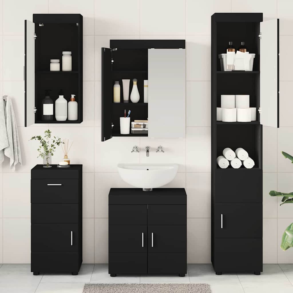 Badezimmermöbel-Set TULUM 5 pcs Schwarz 60 x 34 x 63 cm