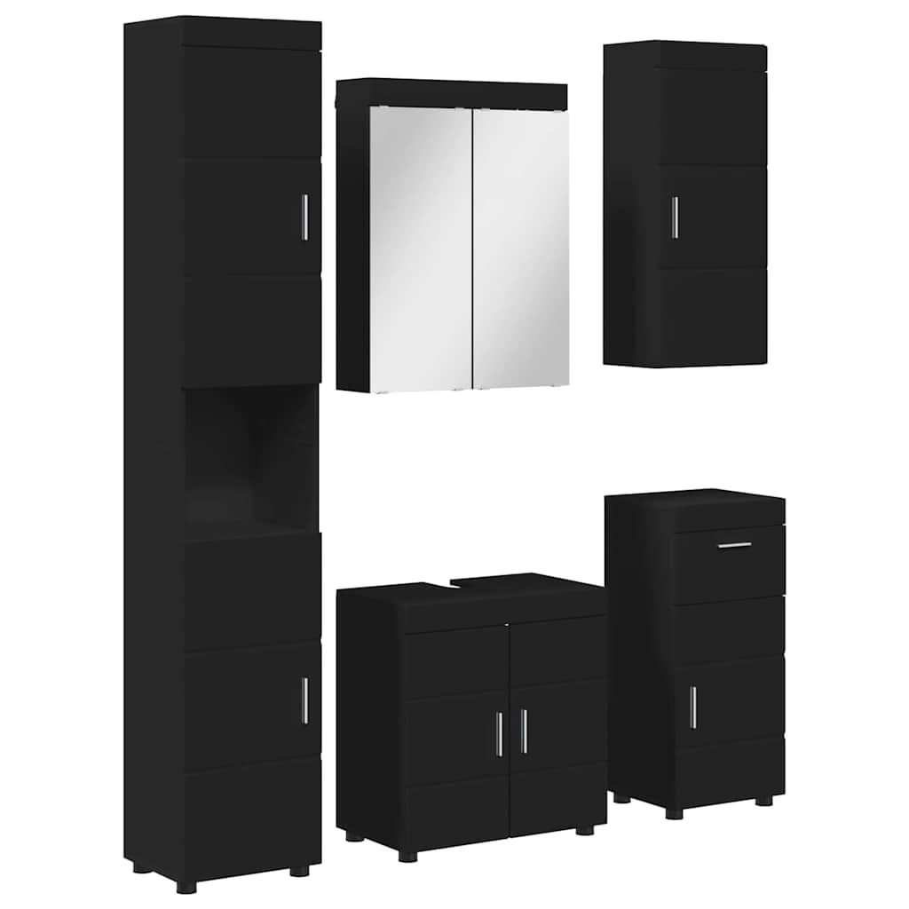 Badezimmermöbel-Set TULUM 5 pcs Schwarz 60 x 34 x 63 cm