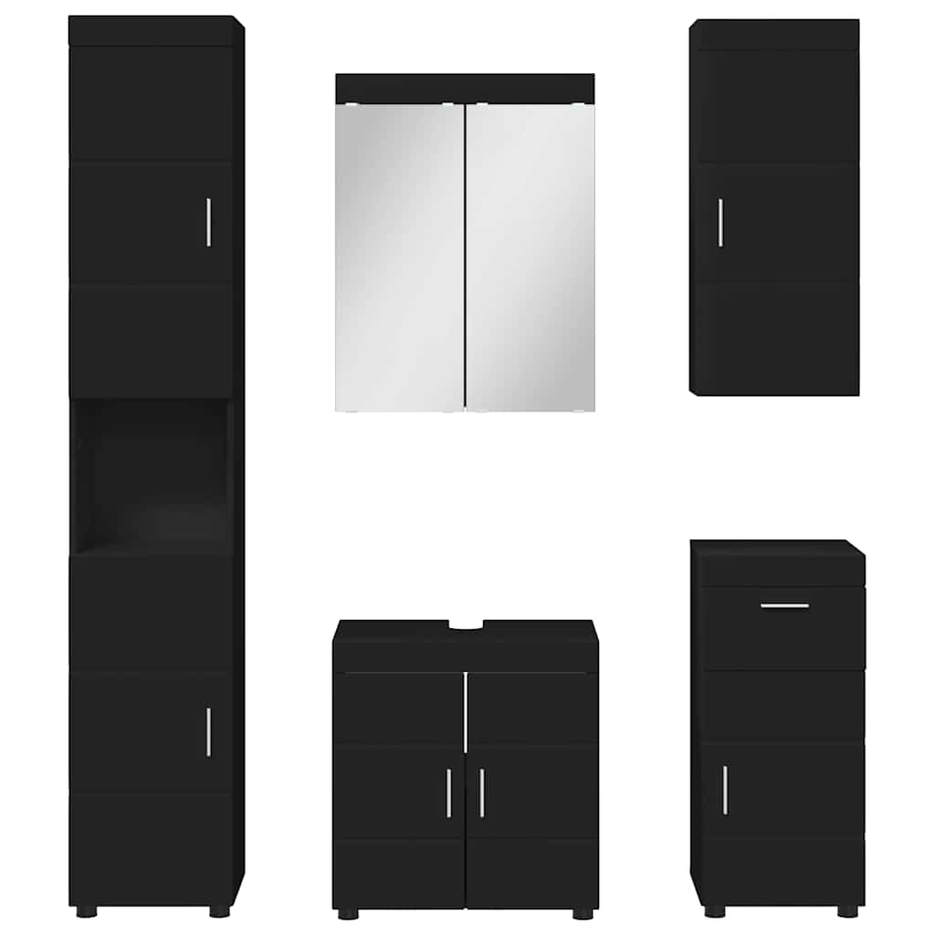 Badezimmermöbel-Set TULUM 5 pcs Schwarz 60 x 34 x 63 cm
