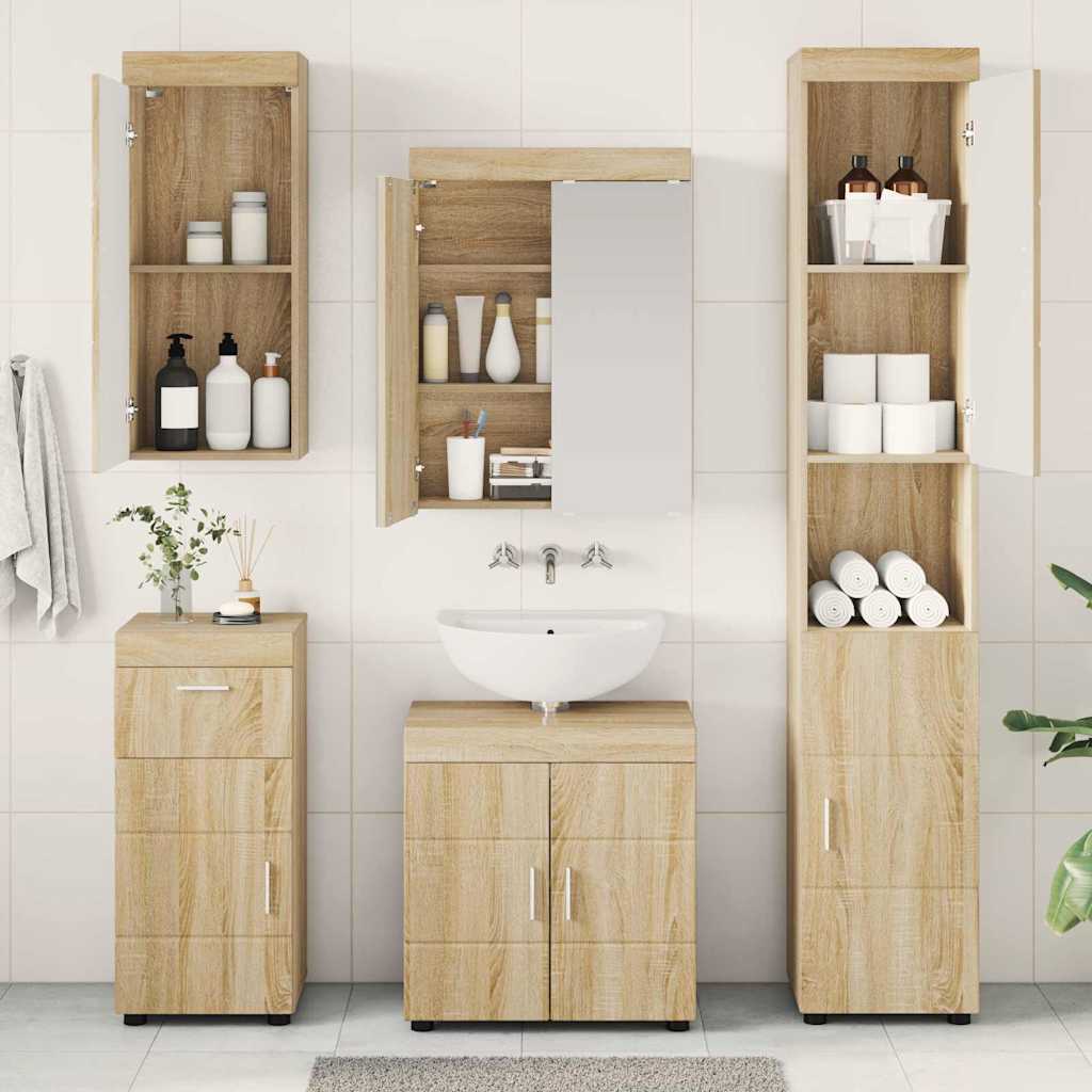 Badezimmermöbel-Set TULUM 5 pcs Sonoma-Eiche 60 x 34 x 63 cm