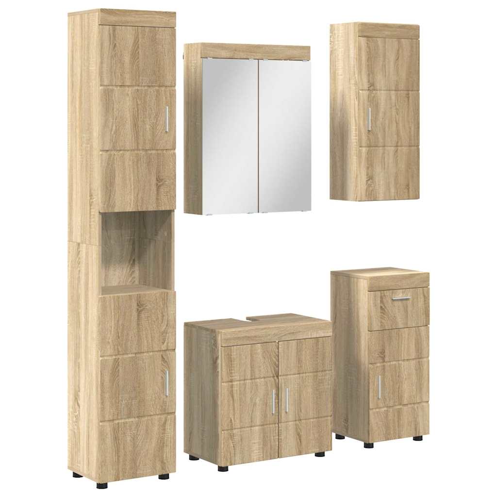 Badezimmermöbel-Set TULUM 5 pcs Sonoma-Eiche 60 x 34 x 63 cm