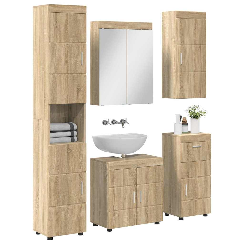 Badezimmermöbel-Set TULUM 5 pcs Sonoma-Eiche 60 x 34 x 63 cm