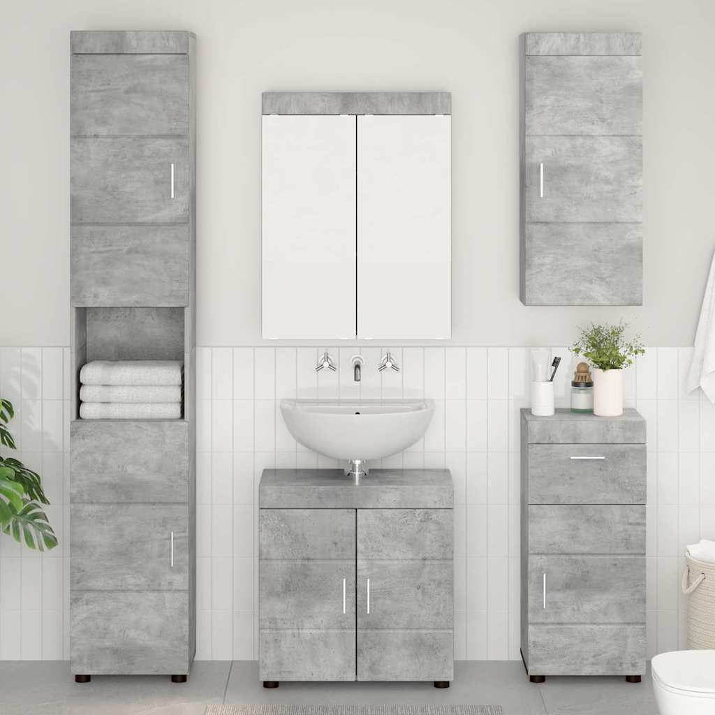 Badezimmermöbel-Set TULUM 5 pcs Beton Grau 60 x 34 x 63 cm