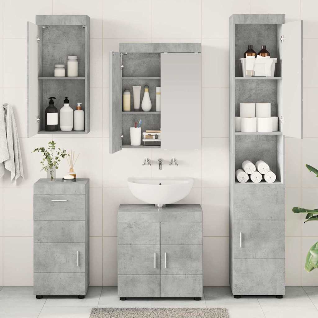 Badezimmermöbel-Set TULUM 5 pcs Beton Grau 60 x 34 x 63 cm