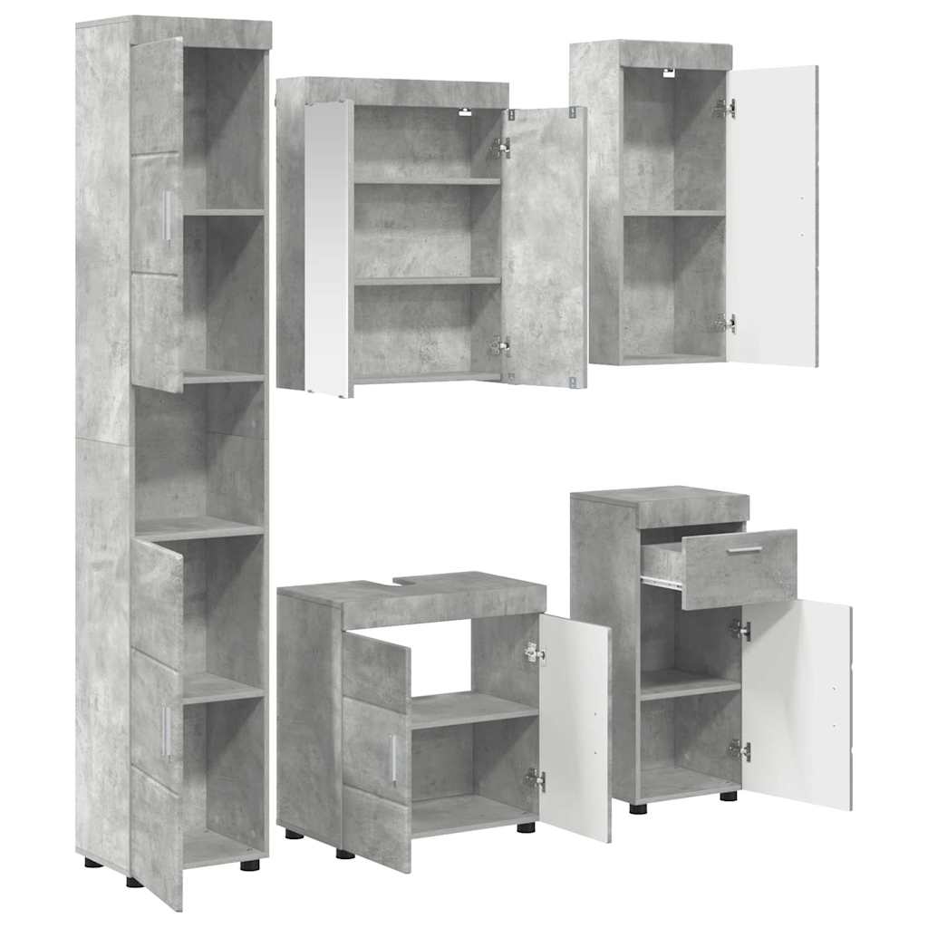 Badezimmermöbel-Set TULUM 5 pcs Beton Grau 60 x 34 x 63 cm
