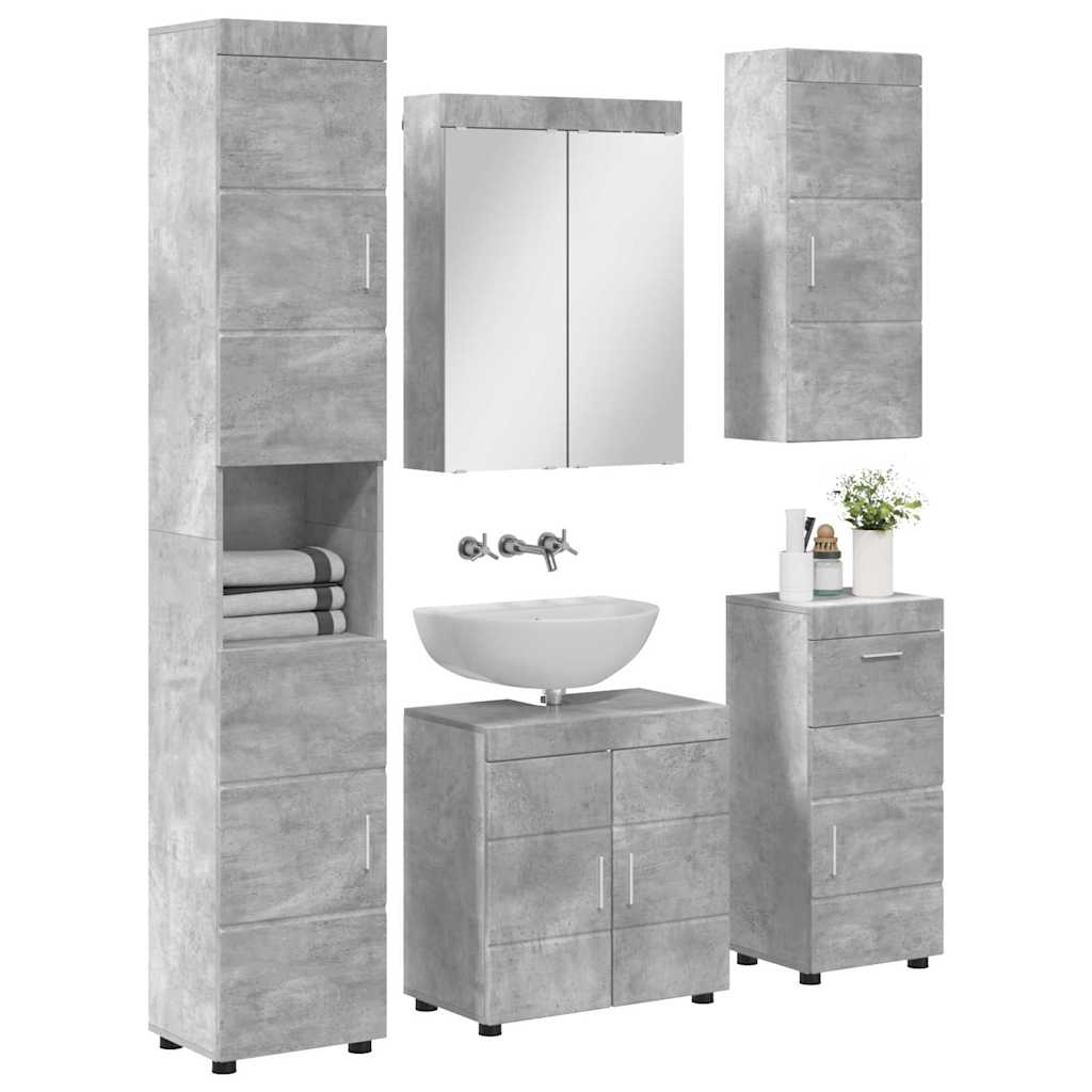 Badezimmermöbel-Set TULUM 5 pcs Beton Grau 60 x 34 x 63 cm