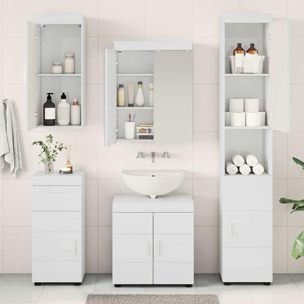 Badezimmermöbel-Set TULUM 5 pcs Hochglanz Weiß 60 x 34 x 63 cm