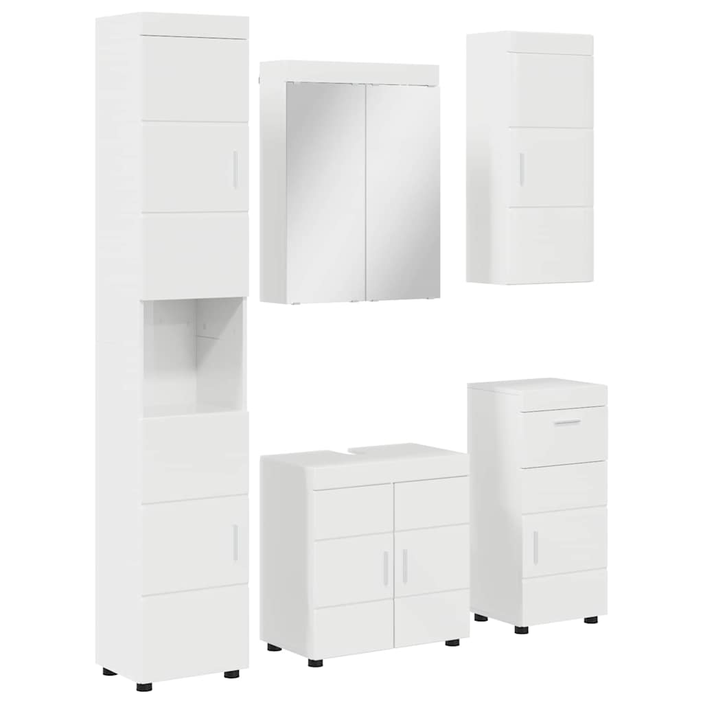 Badezimmermöbel-Set TULUM 5 pcs Hochglanz Weiß 60 x 34 x 63 cm