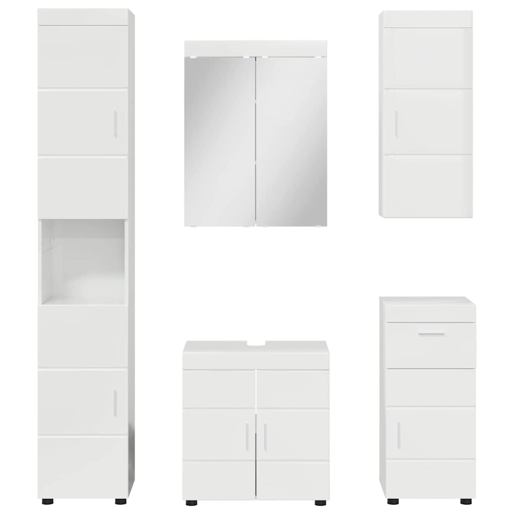 Badezimmermöbel-Set TULUM 5 pcs Hochglanz Weiß 60 x 34 x 63 cm