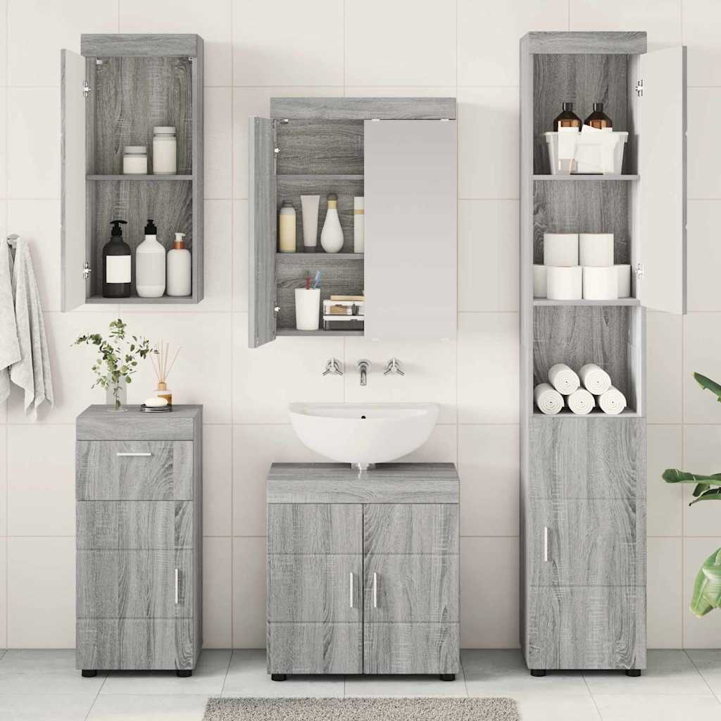 Badezimmermöbel-Set TULUM 5 pcs Graues Sonoma 60 x 34 x 63 cm