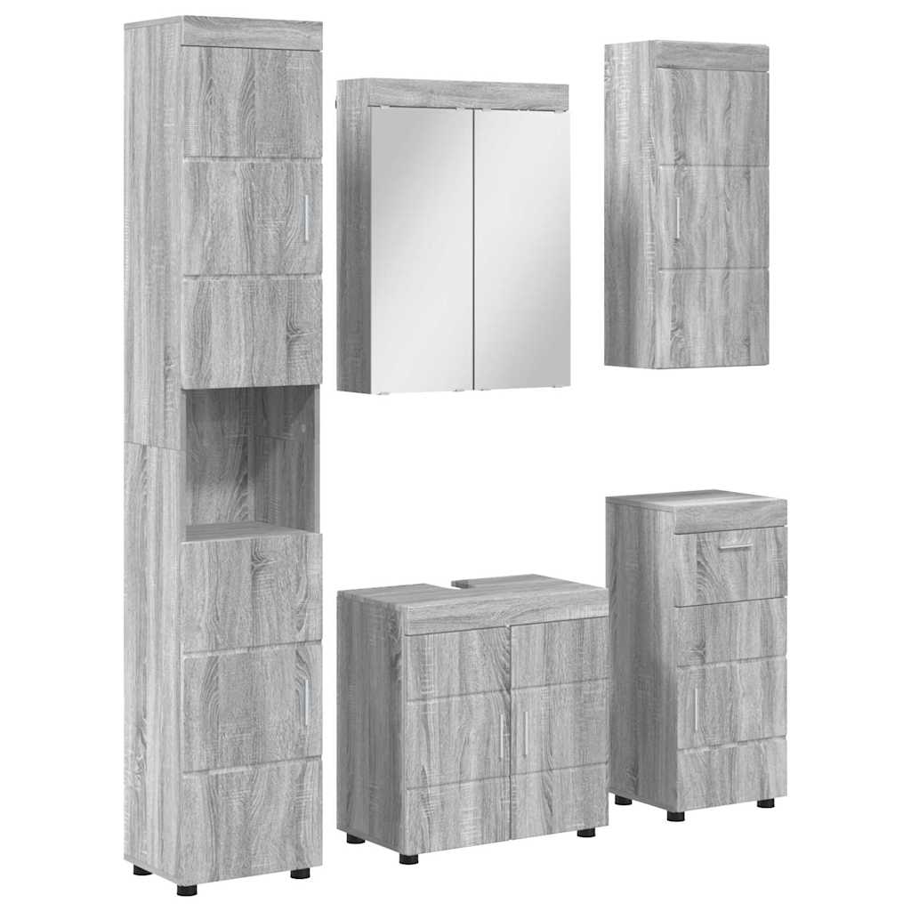 Badezimmermöbel-Set TULUM 5 pcs Graues Sonoma 60 x 34 x 63 cm