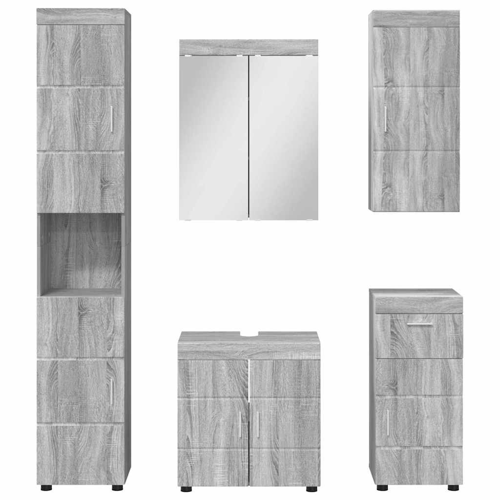 Badezimmermöbel-Set TULUM 5 pcs Graues Sonoma 60 x 34 x 63 cm