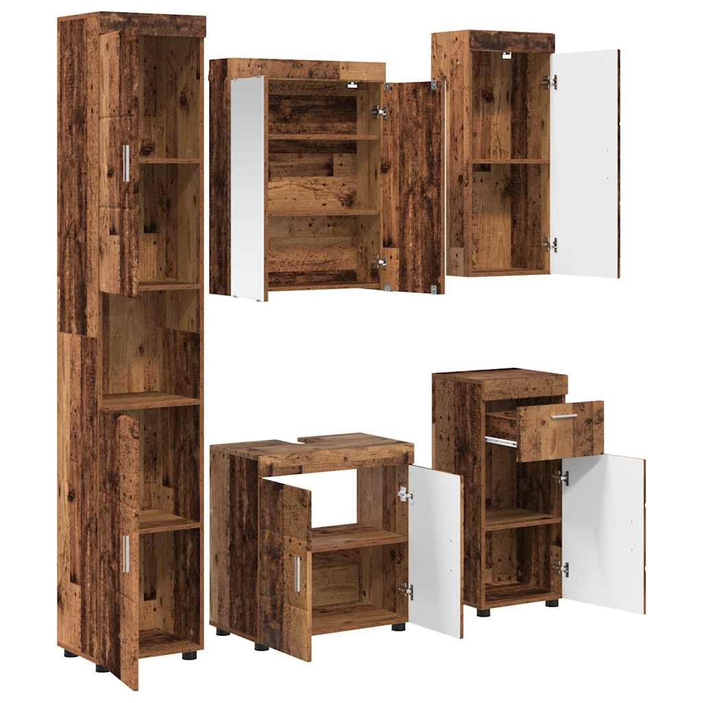 Badezimmermöbel-Set TULUM 5 pcs Altholz 60 x 34 x 63 cm