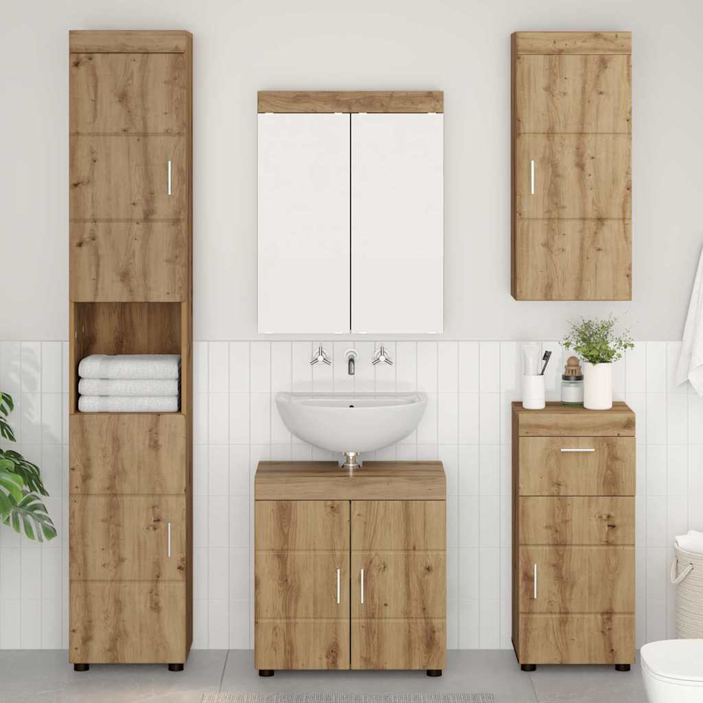 Badezimmermöbel-Set TULUM 5 pcs Artisan-Eiche 60 x 34 x 63 cm