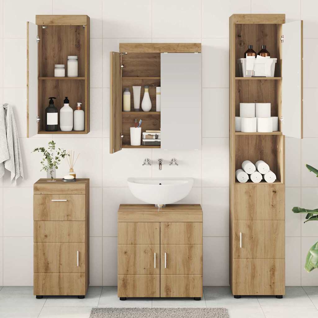 Badezimmermöbel-Set TULUM 5 pcs Artisan-Eiche 60 x 34 x 63 cm