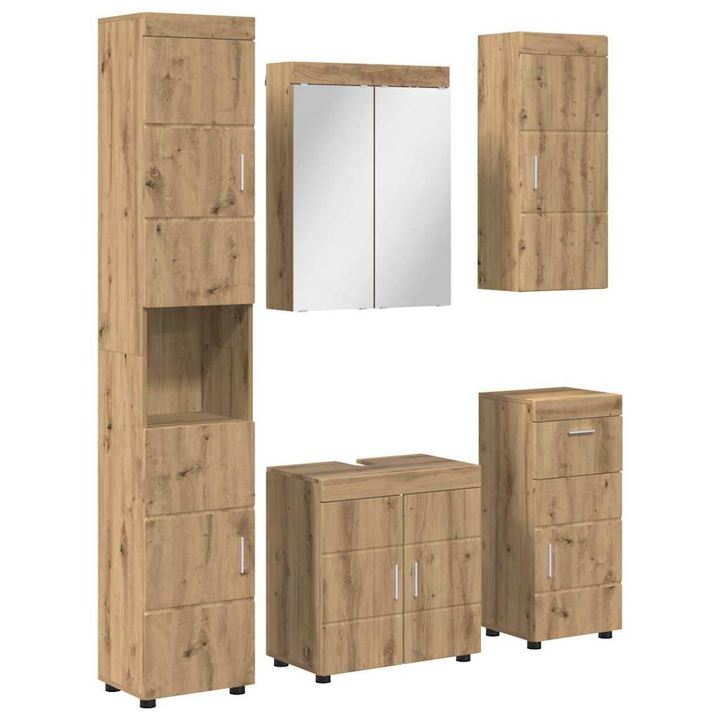 Badezimmermöbel-Set TULUM 5 pcs Artisan-Eiche 60 x 34 x 63 cm