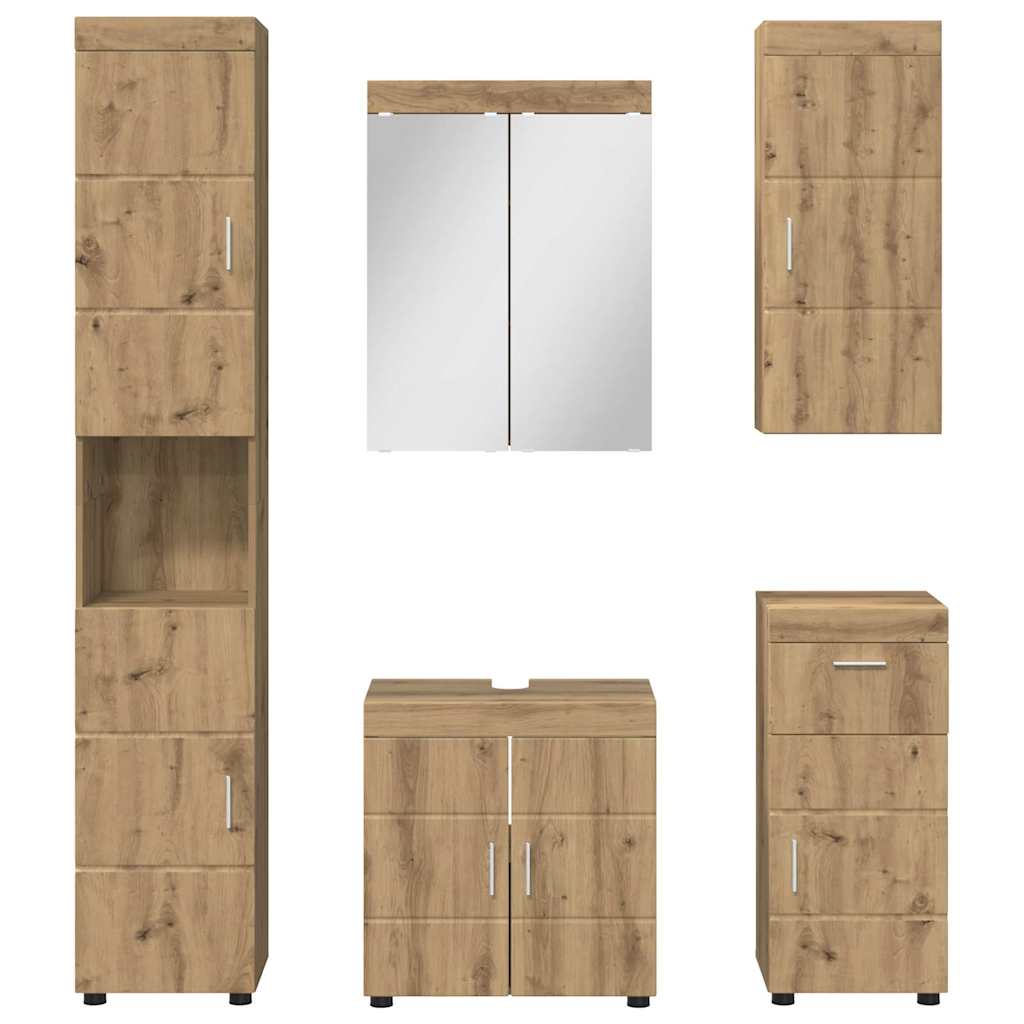 Badezimmermöbel-Set TULUM 5 pcs Artisan-Eiche 60 x 34 x 63 cm