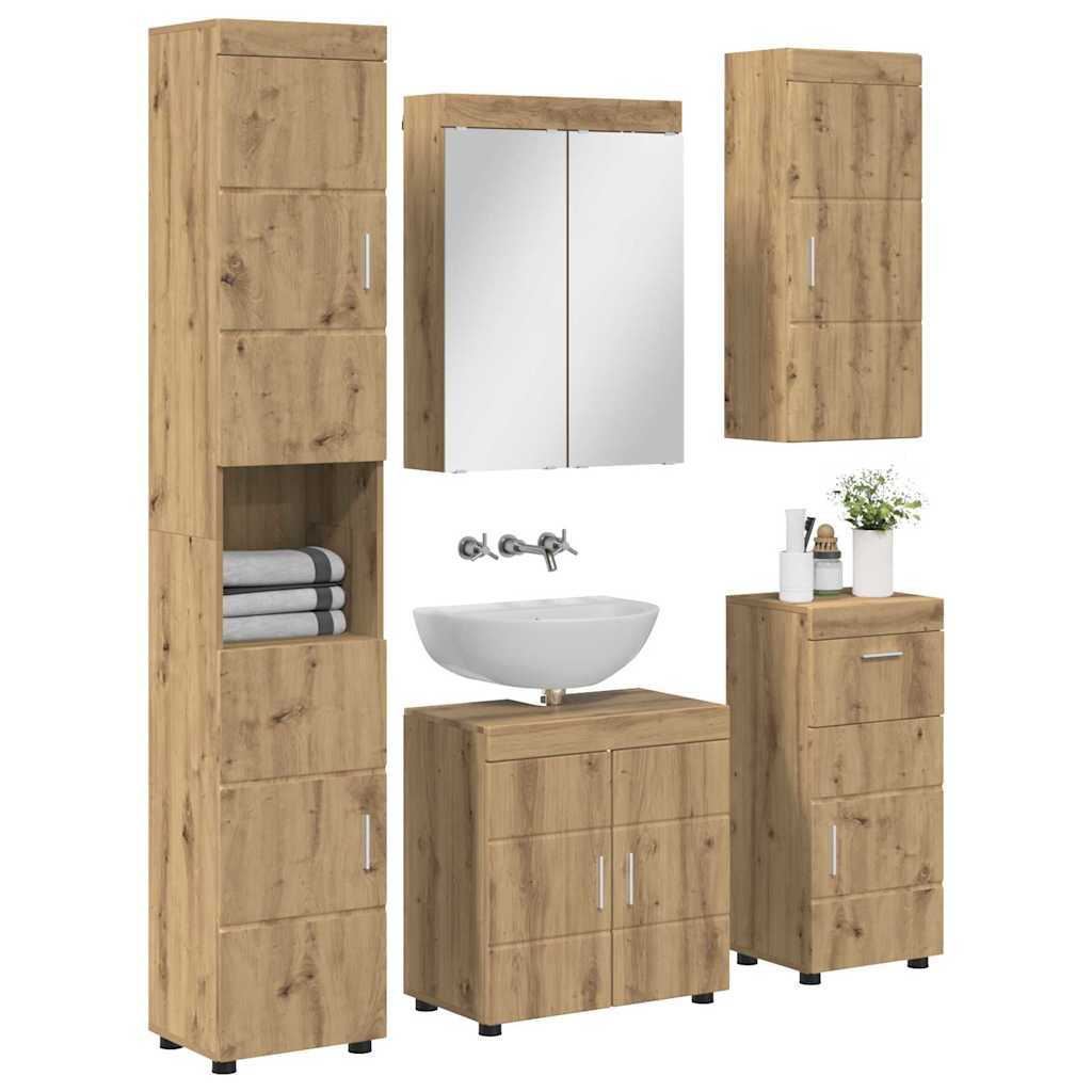 Badezimmermöbel-Set TULUM 5 pcs Artisan-Eiche 60 x 34 x 63 cm