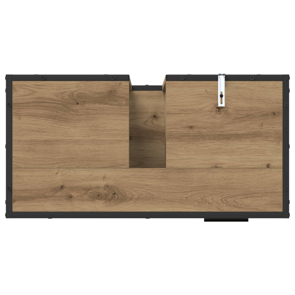 Badezimmermöbel-Set mit Regal 2 pcs Artisan-Eiche Holzwerkstoff