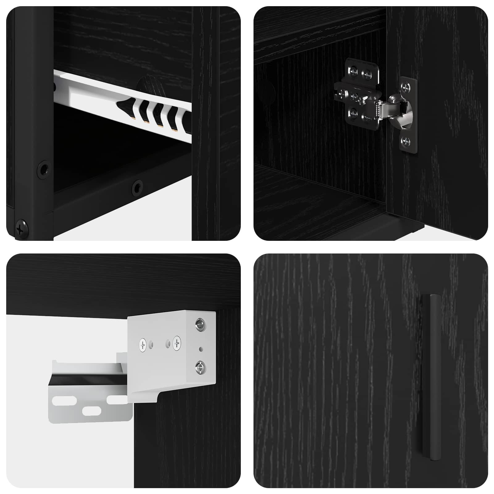 Badezimmermöbel Set 2 pcs Schwarz Eichen-Optik Holzwerkstoff