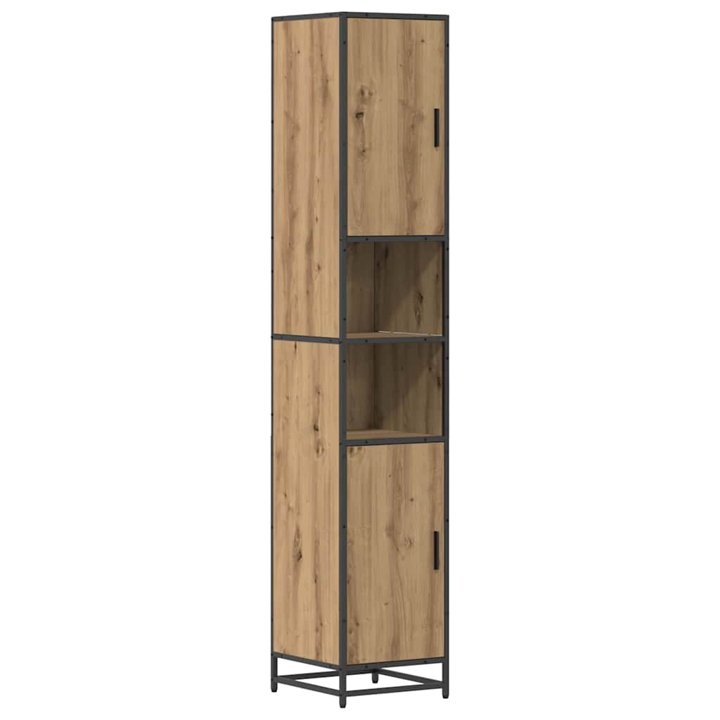 Badezimmermöbel-Set mit Regal 4 pcs Artisan-Eiche Holzwerkstoff