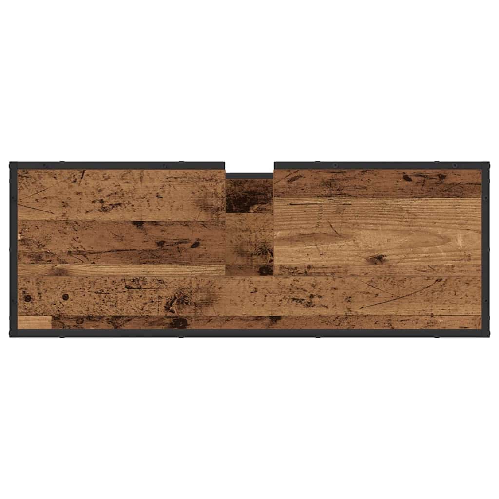 Badezimmermöbel-Set mit Regal 3 pcs Altholz Holzwerkstoff