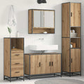 Badezimmermöbel-Set mit Regal 3 pcs Artisan-Eiche Holzwerkstoff