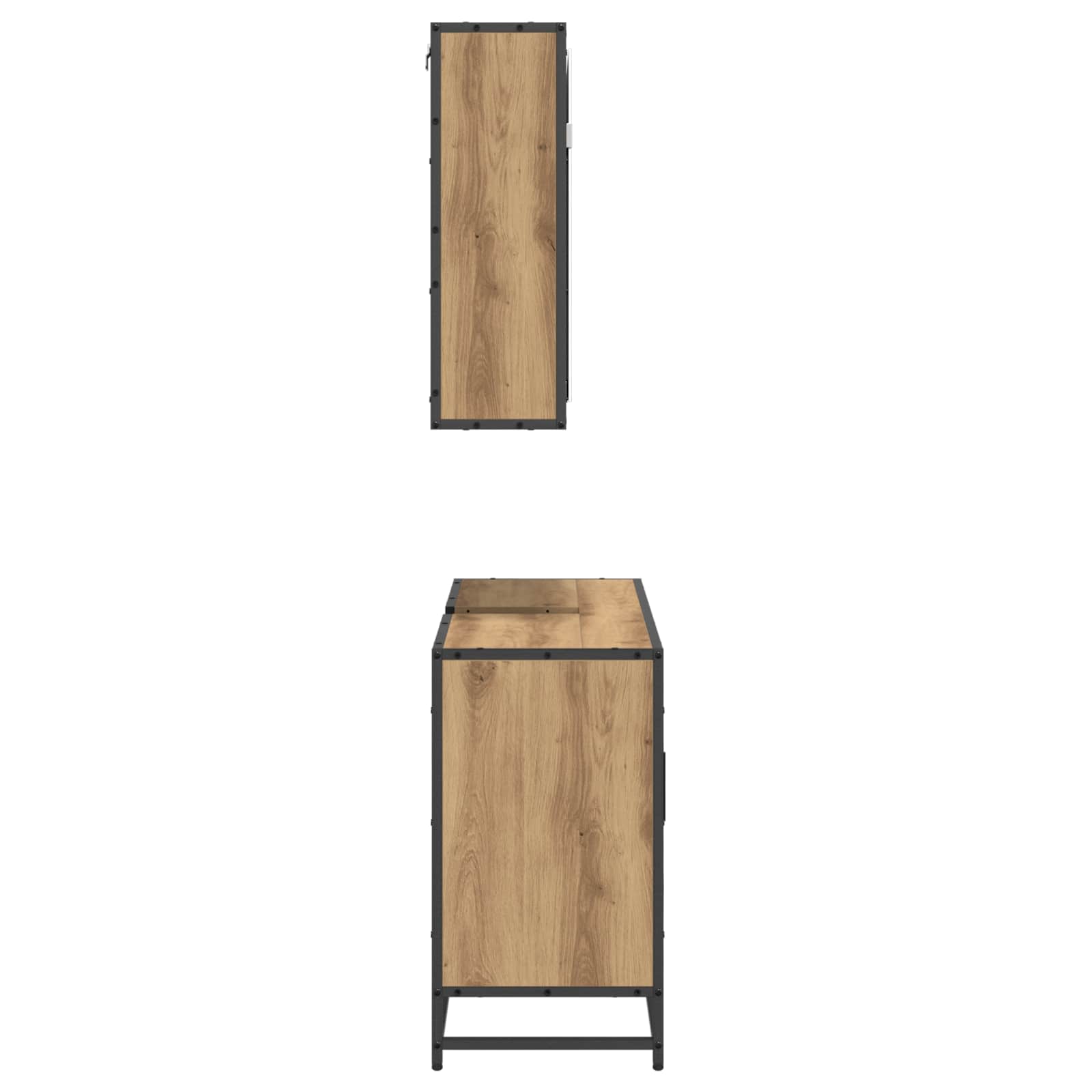 Badezimmermöbel-Set mit Regal 2 pcs Artisan-Eiche Holzwerkstoff