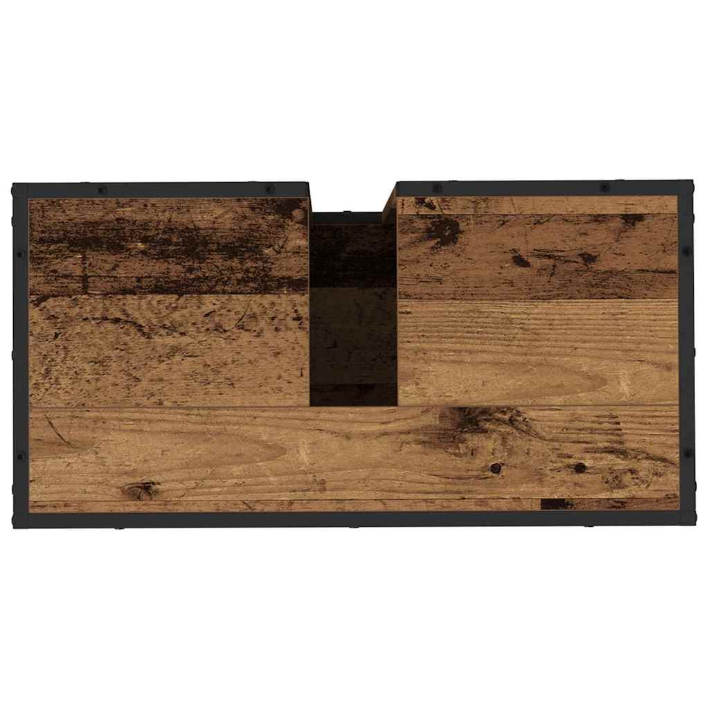 Badezimmermöbel-Set mit Regal 3 pcs Altholz Holzwerkstoff