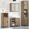 Badezimmermöbel-Set mit Regal 3 pcs Artisan-Eiche Holzwerkstoff