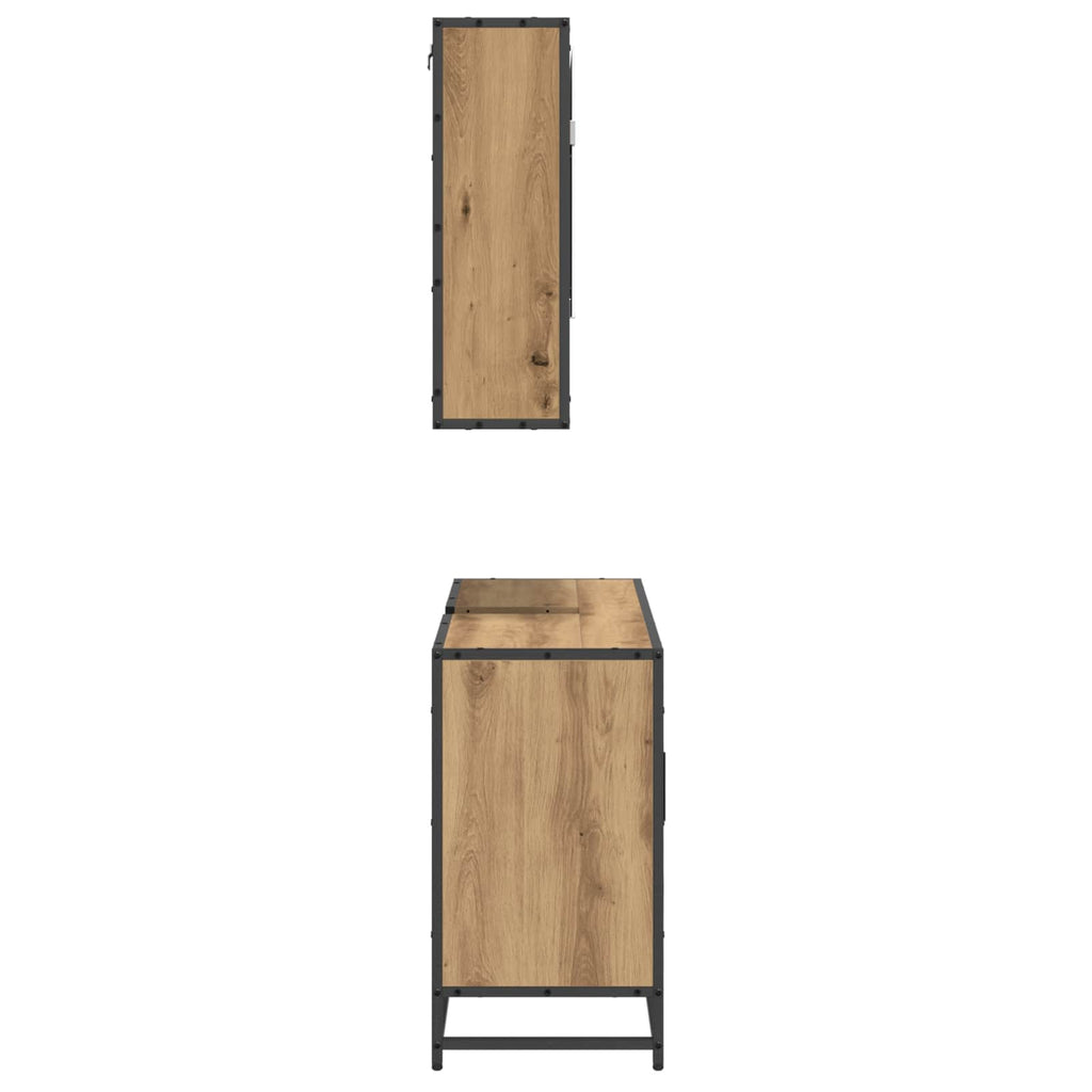 Badezimmermöbel-Set mit Regal 2 pcs Artisan-Eiche Holzwerkstoff