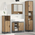 Badezimmermöbel-Set mit Regal 4 pcs Artisan-Eiche Holzwerkstoff