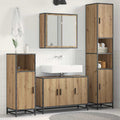 Badezimmermöbel-Set mit Regal 3 pcs Artisan-Eiche Holzwerkstoff