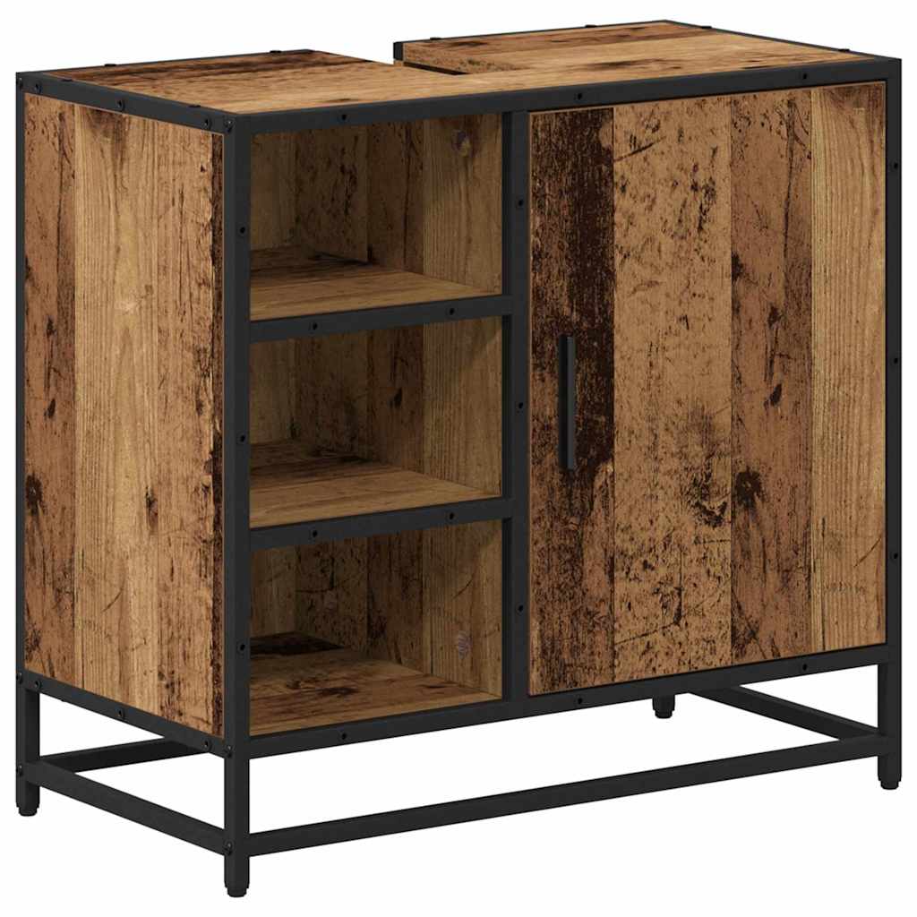 Badezimmermöbel-Set mit Regal 2 pcs Altholz Holzwerkstoff