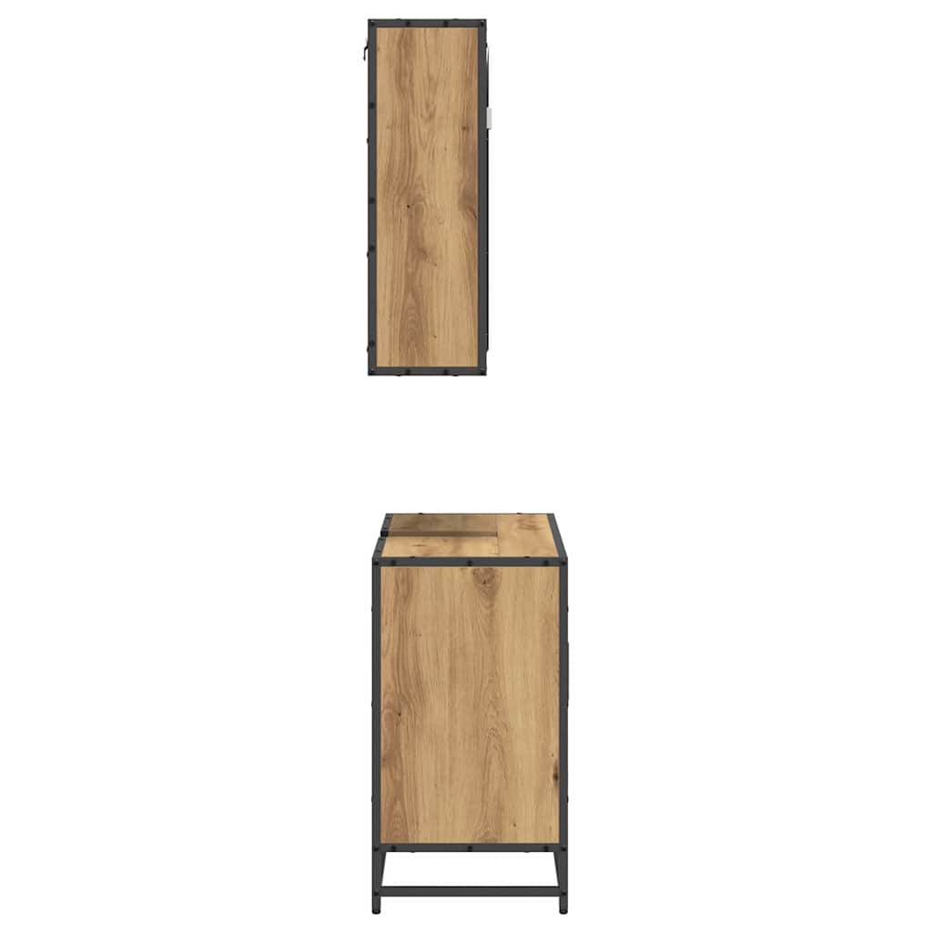 Badezimmermöbel-Set mit Regal 2 pcs Artisan-Eiche Holzwerkstoff