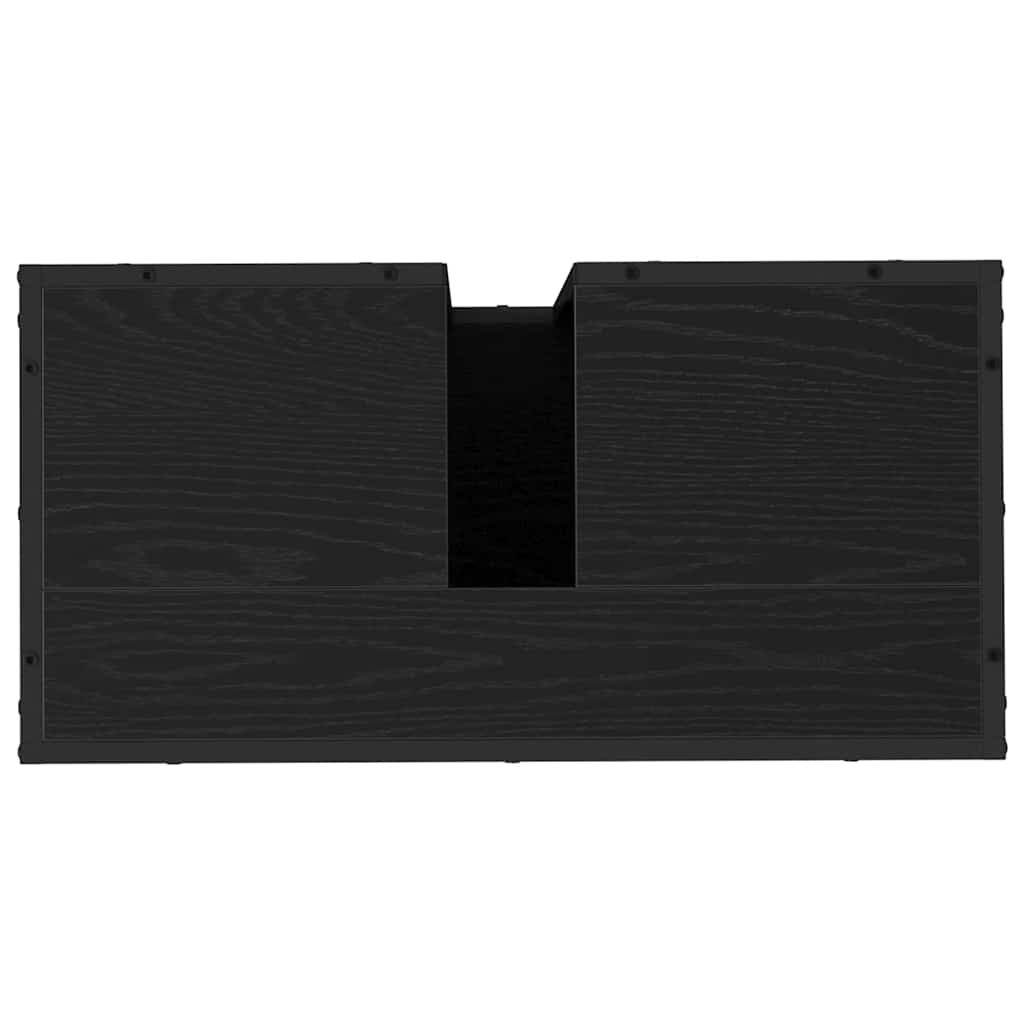 Badezimmermöbel-Set 2 pcs Schwarz Eichen-Optik Holzwerkstoff
