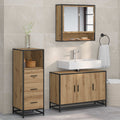 Badezimmermöbel-Set mit Regal 3 pcs Artisan-Eiche Holzwerkstoff